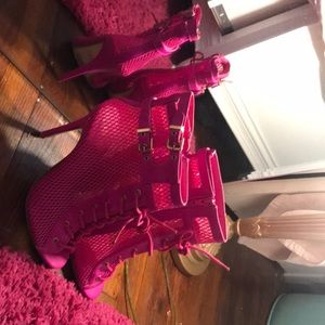 Neon pink Rouge helium heels